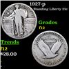 1927-p Standing Liberty Quarter 25c Grades f, fine