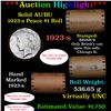 ***Auction Highlight*** Full solid date 1923-S Au/Bu Slider Peace silver dollar roll, 20 coins (fc)