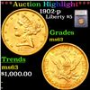 ***Auction Highlight*** 1902-p Gold Liberty Half Eagle $5 Graded ms63 By SEGS (fc)
