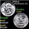 1956-p Washington Quarter 25c Grades GEM++ Unc