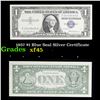 1957 $1 Blue Seal Silver Certificate Grades xf+