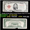 1928F $5 Red Seal United States Note Fr-1531 Grades xf details
