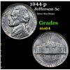 1944-p Jefferson Nickel 5c Grades Choice Unc