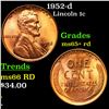 1952-d Lincoln Cent 1c Grades Gem+ Unc RD