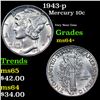Image 1 : 1943-p Mercury Dime 10c Grades Choice+ Unc