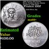 1986 France 100 Francs Silver Piedfort Strike, Statue of Liberty, KM# P972 Grades ms69+