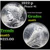 Image 1 : 1922-p Peace Dollar $1 Grades GEM Unc