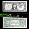 Image 1 : Lot of 2x Consecutive **Star Note** 1957 $1 Blue Seal Silver Certificates, All CU! Grades Brilliant 