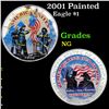 2001 Silver Eagle Dollar Painted $1 Grades NG