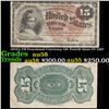 Image 1 : 1870's US Fractional Currency 15¢ Fourth Issue Fr-1267 Grades Choice AU/BU Slider