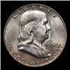 Image 2 : 1958-d Franklin Half Dollar 50c Grades Choice+ Unc
