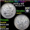 Image 1 : ***Auction Highlight*** 1878-p 8tf Morgan Dollar $1 Graded Select+ Unc BY USCG (fc)