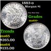 Image 1 : 1883-o Morgan Dollar $1 Grades Choice+ Unc