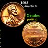 Image 1 : Proof 1963 Lincoln Cent 1c Grades Gem+ Proof Red