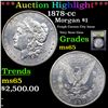 ***Auction Highlight*** 1878-cc Morgan Dollar $1 Graded GEM Unc BY USCG (fc)