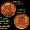 1955-p Lincoln Cent 1c Grades GEM++ RD