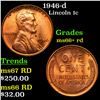 1946-d Lincoln Cent 1c Grades GEM++ RD