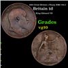 1905 Great Britain 1 Penny KM# 794.2 Grades vg+