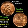 1944-d Lincoln Cent 1c Grades GEM++ RD