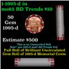 Shotgun Lincoln 1c roll, 1995-d 50 pcs Bank Wrapper.