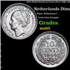1944 Netherlands 10 Cents silver KM# 163 Grades GEM Unc