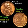 1941-s Lincoln Cent 1c Grades GEM+ Unc RD