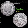 1928 Silver Great Britain 6 Pence KM-832 Grades vf+