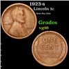 1923-s Lincoln Cent 1c Grades vg+