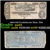 Image 1 : 1864 $10 Confederate Note, T68 Grades Select AU