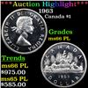 1963 Canada Dollar $1 Graded ms66 PL BY SEGS