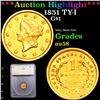 ***Auction Highlight*** 1851 Gold Dollar TY-I $1 Graded au58 By SEGS (fc)