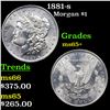 Image 1 : 1881-s Morgan Dollar $1 Grades GEM+ Unc