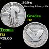 Image 1 : 1929-s Standing Liberty Quarter 25c Grades f, fine