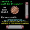 Image 1 : Shotgun Lincoln 1c roll, 1958-d 50 pcs Bank Wrapper.
