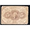 Image 2 : 1862 US Fractional Currency 5c First Issue, Thomas Jefferson W/ Monogram Fr-1230 Grades f+