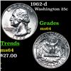 Image 1 : 1962-d Washington Quarter 25c Grades Choice Unc