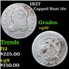 Image 1 : 1827 Capped Bust Dime 10c Grades vg+