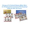 Image 1 : Group of 2 United States Mint Set in Original Government Packaging! From 1990-1991 with 20 Coins Ins