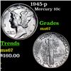 Image 1 : 1945-p Mercury Dime 10c Grades GEM++ Unc