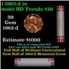 Image 1 : Shotgun Lincoln 1c roll, 1962-d 50 pcs Bank Wrapper.