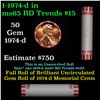 Image 1 : Shotgun Lincoln 1c roll, 1974-d 50 pcs Bank Wrapper.