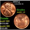 1955-p Lincoln Cent 1c Grades GEM++ RD