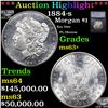 ***Auction Highlight*** 1884-s Morgan Dollar $1 Graded ms63+ By SEGS (fc)