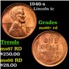 1946-s Lincoln Cent 1c Grades GEM++ RD