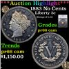 Proof 1883 No Cents Liberty Nickel 5c Graded pr66 cam BY SEGS