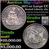 Image 1 : 1877-cc Seated Liberty Quarter Large CC Near TOP POP! 25c Graded GEM++ Unc By USCG
