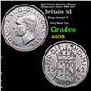 1942 Great Britain 6 Pence (Sixpence) Silver KM# 852 Grades Choice AU/BU Slider