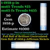 Image 1 : Bank Style Shotgun Uncirculated Jefferson 5c roll, 1958-p 40 pcs