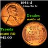 1944-d Lincoln Cent 1c Grades Gem+ Unc RD