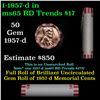 Image 1 : Shotgun Lincoln 1c roll, 1957-d 50 pcs Bank Wrapper.
